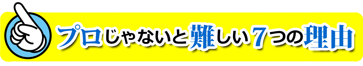 プロじゃないと難しい7つの理由